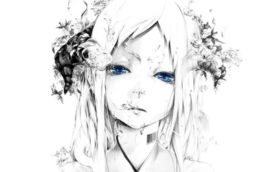 Black And White Anime Art Wallpaper