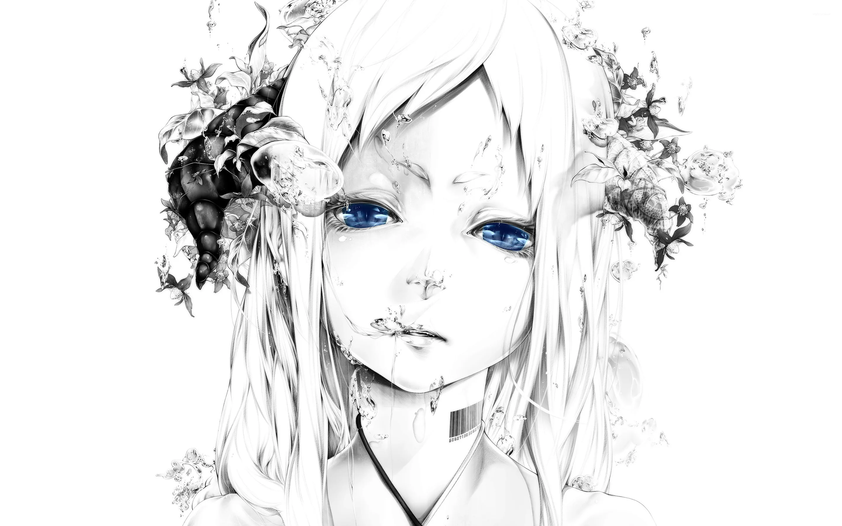 Black And White Anime Art Wallpaper