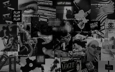 Monochrome Magazine Cutout Collage HD Wallpaper