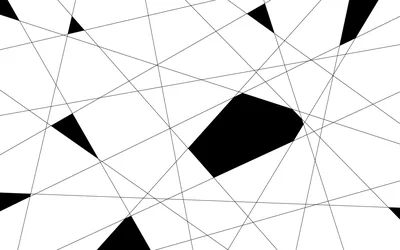 Black Shapes on White Lines HD Wallpaper