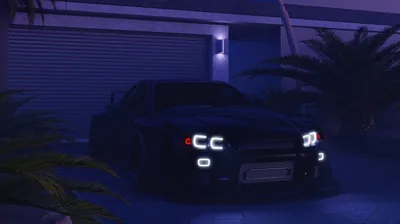 Skyline GT-R Parked at Night HD Wallpaper