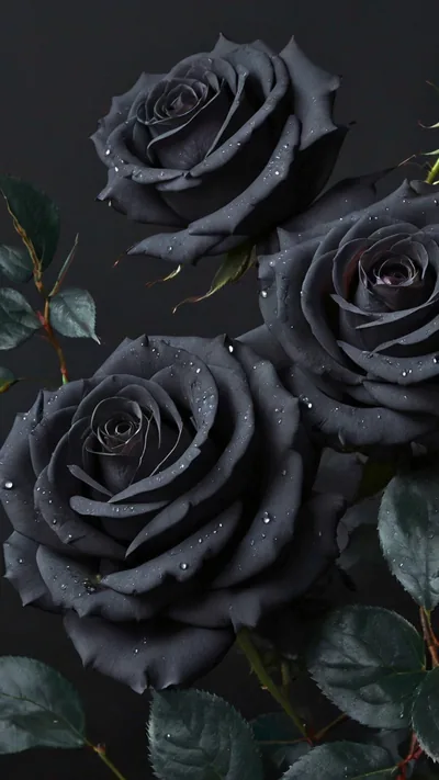 phone wallpaper black roses on a dark background