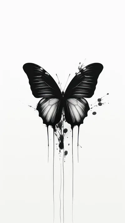 Elegant Black Butterfly Wallpaper for Stylish Interiors