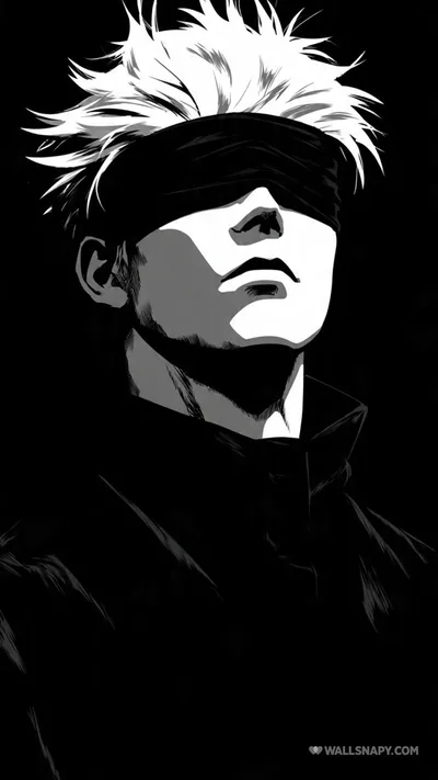 Satoru gojo blindfold minimal silent style wallpaper
