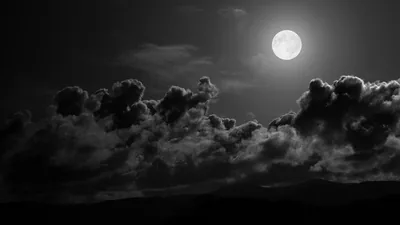 Moon Above Dark Clouds HD Wallpaper