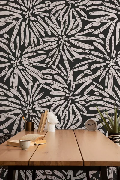 Removable Wallpaper Abstract Modern Black Wallpaper