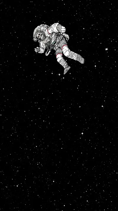 Astronaut Floating in Starfield HD Phone Wallpaper