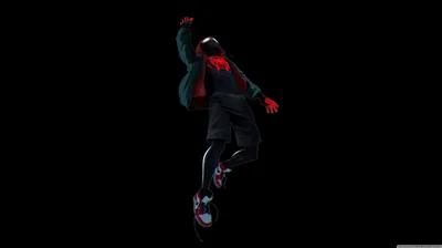 Spider-Man in a Green Jacket on Black HD Wallpaper