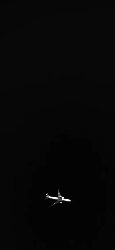 Airplane Alone in a Black Sky HD Phone Wallpaper