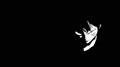 White Line Face on a Pure Black Field HD Wallpaper