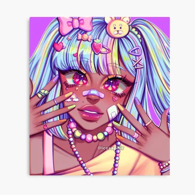 Decora black girl Art Print