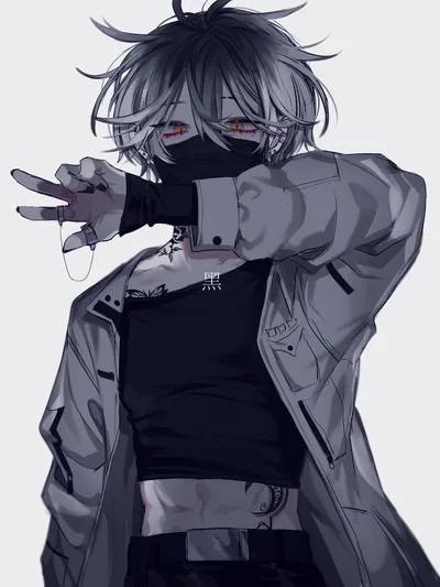 Anime Boy Flashing a Peace Sign HD Phone Wallpaper