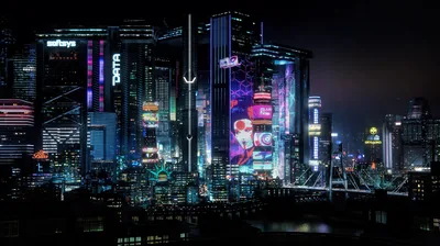 Night City Skyline After Dark HD Wallpaper