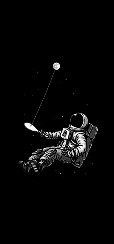 Astronaut Playing Golf in Space HD Phone Wallpaper