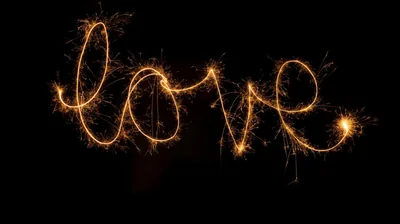 Sparkling Love Word In Black Background HD Love Wallpapers