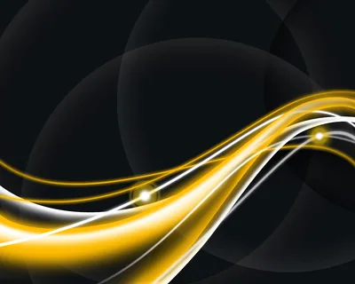 Yellow Neon Wave Over Black Circles HD Wallpaper