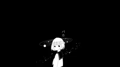 minimalism, anime, monochrome, black, simple background