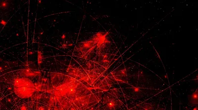 Red Sparks and Thin Light Trails HD Wallpaper