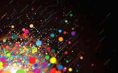 Colourful Bokeh Dots on Dark Background HD Wallpaper