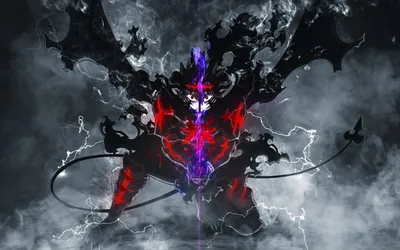 Winged Demon Form with a Dark Sword HD Wallpaper