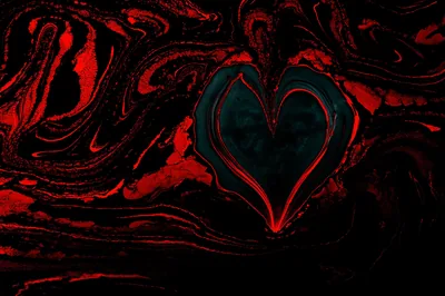 Black And Red Heart Wallpaper