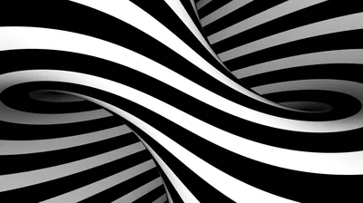 Twisted Black and White Stripe Illusion HD Wallpaper