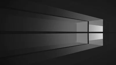 Grey Window Logo on Charcoal HD Wallpaper
