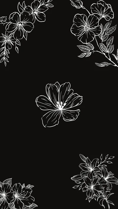 Flower black wallpaper nel
