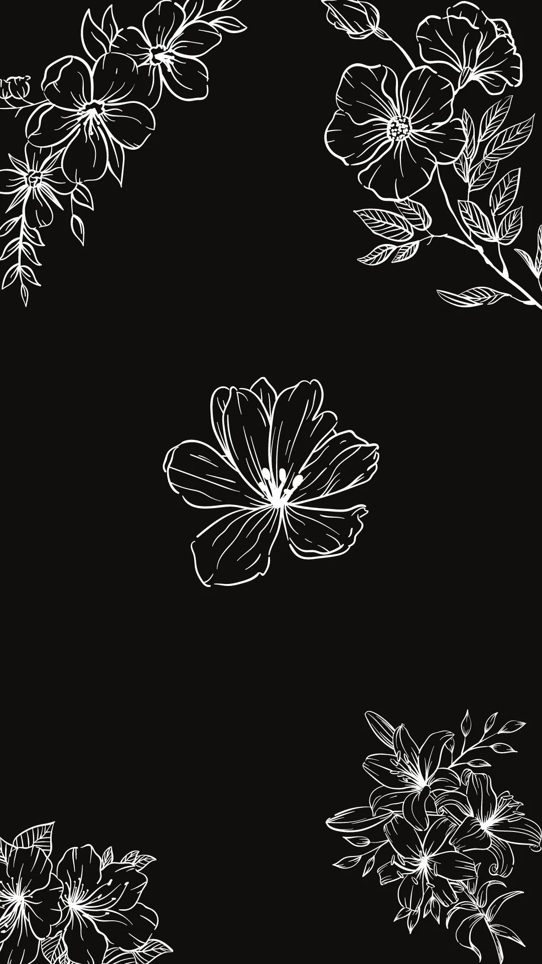 Flower black wallpaper nel