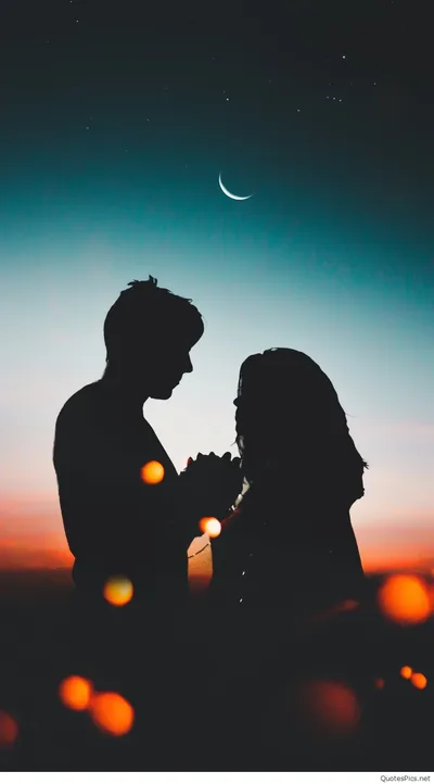 Face to Face Silhouettes at Dusk HD Phone Wallpaper