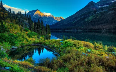 Mountain Tarn Beside a Glacial Lake HD Wallpaper