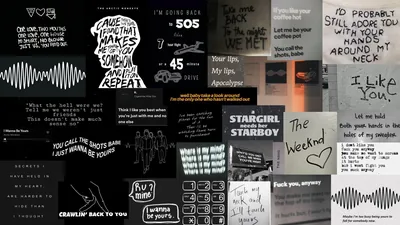 Black and White Aesthetic Wallpaper with song lyrics