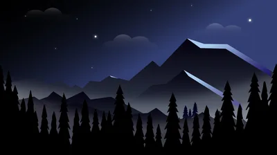 Night Mountains Minimalist 8k Wallpaper, HD Artist Wallpapers, 4k