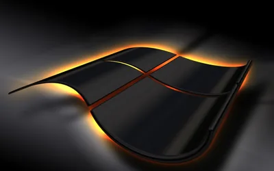 Windows Logo with Orange Glow HD Wallpaper