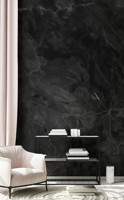 Black stone wall wallpaper