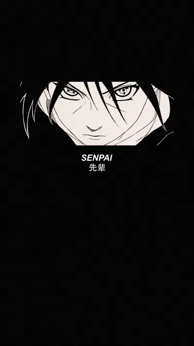 Anime Face with Senpai Text HD Phone Wallpaper