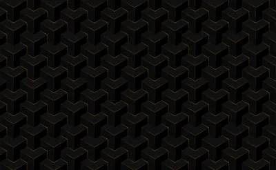 3D Isometric Blocks in Matte Black HD Wallpaper