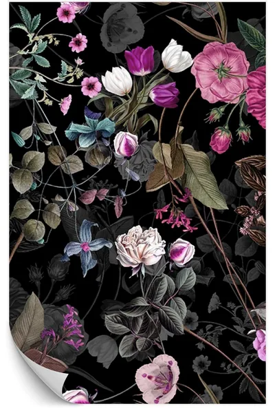 Dark Floral Wallpaper custom wallpapers Worldwide shipping