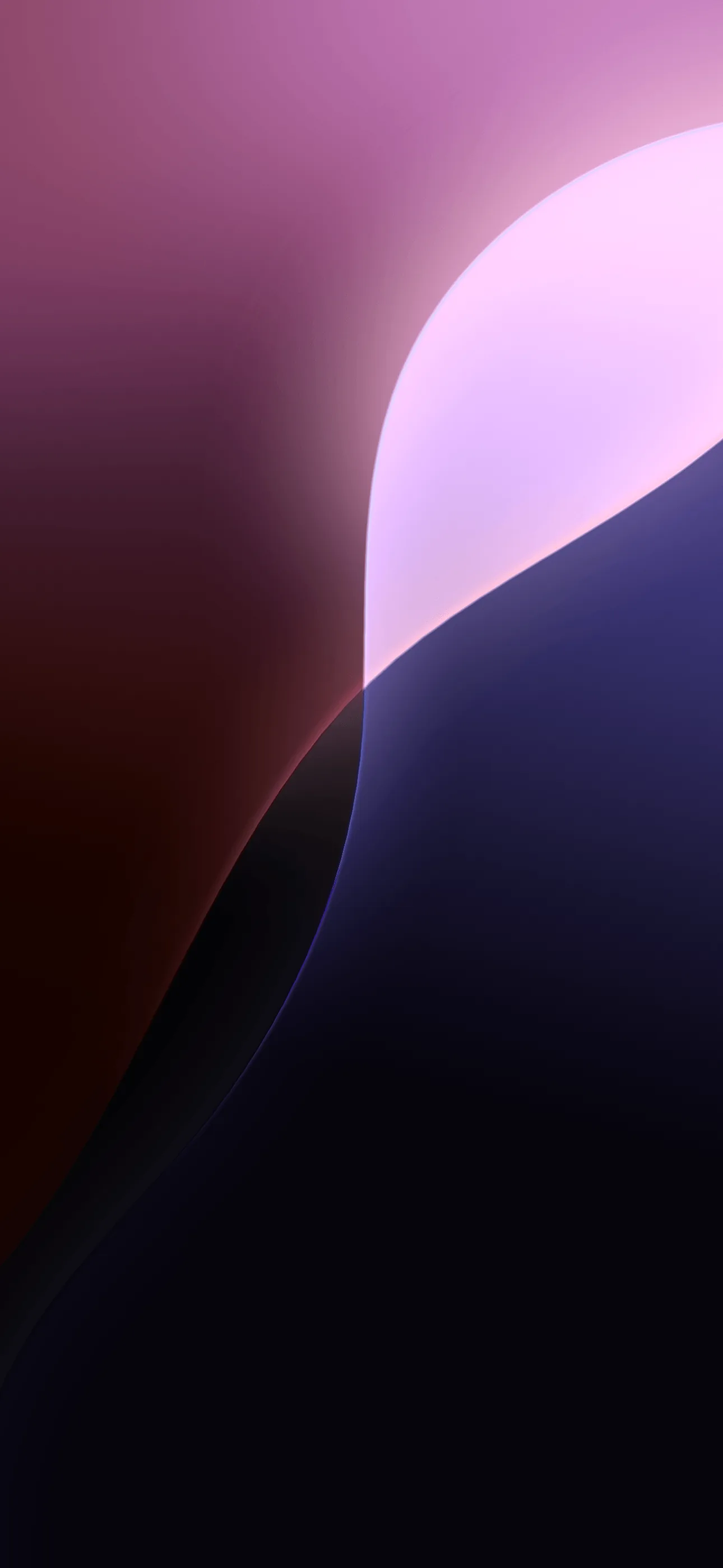 A pale glow breaks over the top of the frame where a dark plum left half meets deep navy, the bottom third settling dark enough for the dock.