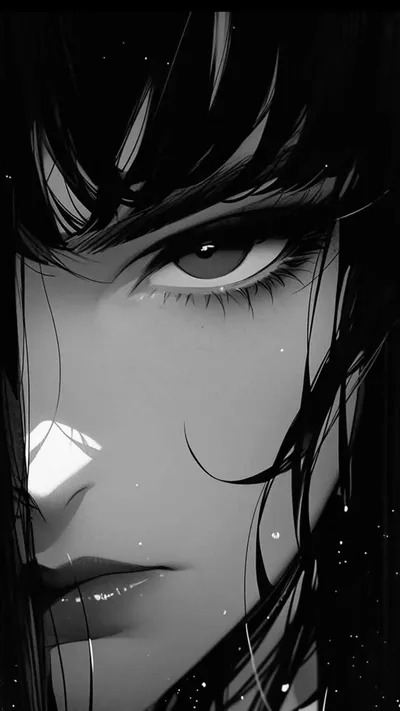 Half-Lit Face in Black and White HD Phone Wallpaper