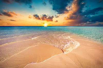 Sandbar Beach at Golden Hour HD Wallpaper