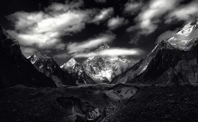 Cloud Black & White Landscape Peak Nature Mountain HD Wallpaper