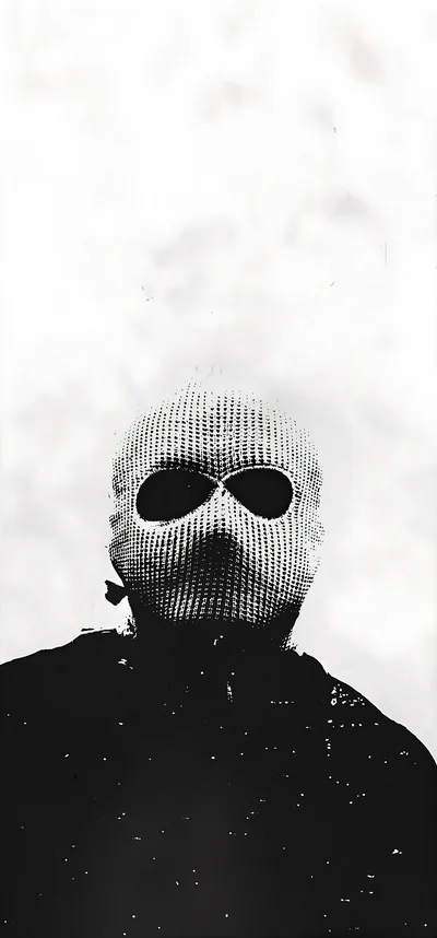 Aesthetic Black White Killer Mask