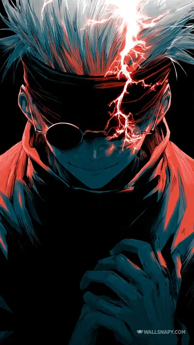 Satoru gojo amoled dark lightning blindfold wallpaper
