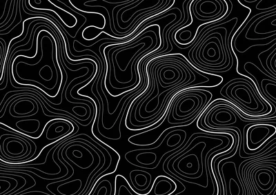 A Black And White Map With Wavy Lines