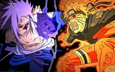Cursed Seal Sasuke vs Nine-Tails Naruto HD Wallpaper