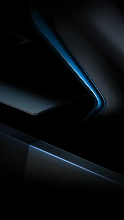 Blue Light Curves on Dark Metal HD Phone Wallpaper
