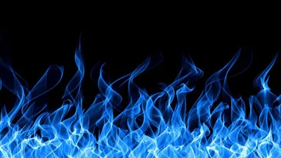 Blue Fire Flames Along the Bottom Edge HD Wallpaper