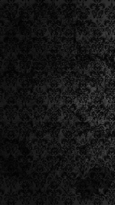 Worn Black Damask Wall HD Phone Wallpaper