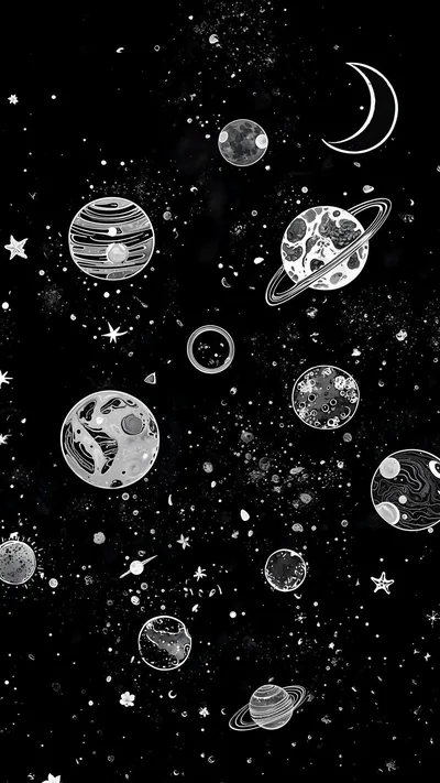 Black Space Aesthetic Wallpaper